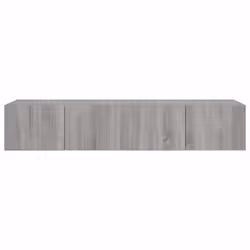 vidaXL TV Wall Cabinets with LED Lights Floating TV Unit 2 pcs Grey Sonoma - Additional view 8
