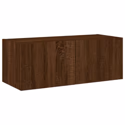 vidaXL TV Wall Cabinet with LED Lights Floating TV Unit TV Cabinet Brown Oak - Additional view 6