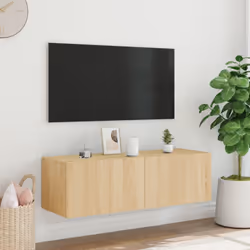 vidaXL TV Wall Cabinet with LED Lights Floating TV Unit TV Cabinet Sonoma Oak - Additional view 5