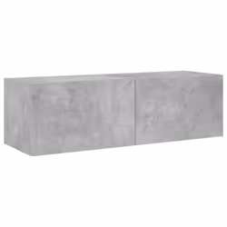 vidaXL TV Wall Cabinet with LED Lights Wall Mounted TV Units Concrete Grey - Additional view 2