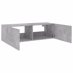 vidaXL TV Wall Cabinet with LED Lights Wall Mounted TV Units Concrete Grey - Additional view 8