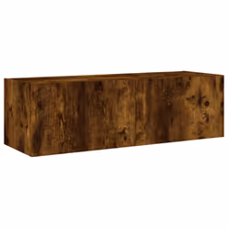 vidaXL TV Wall Cabinet with LED Lights Floating TV Unit TV Cabinet Smoked Oak