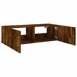 vidaXL TV Wall Cabinet with LED Lights Floating TV Unit TV Cabinet Smoked Oak - Additional view 8