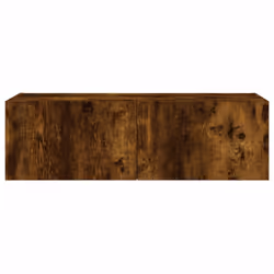vidaXL TV Wall Cabinet with LED Lights Floating TV Unit TV Cabinet Smoked Oak - Additional view 9