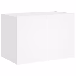 vidaXL TV Wall Cabinet with LED Lights Floating Wall Mounted TV Cabinet White