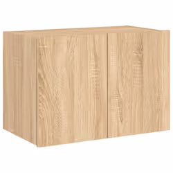 vidaXL TV Wall Cabinet with LED Lights Floating TV Unit TV Cabinet Sonoma Oak