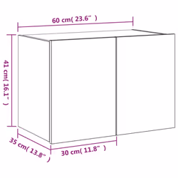 vidaXL TV Wall Cabinet with LED Lights Wall Mounted TV Units Concrete Grey - Additional view 3