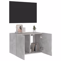 vidaXL TV Wall Cabinet with LED Lights Wall Mounted TV Units Concrete Grey - Additional view 5