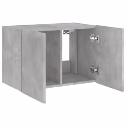 vidaXL TV Wall Cabinet with LED Lights Wall Mounted TV Units Concrete Grey - Additional view 6