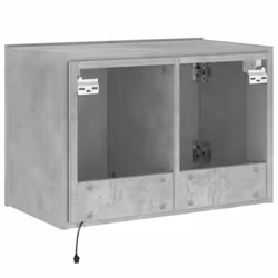 vidaXL TV Wall Cabinet with LED Lights Wall Mounted TV Units Concrete Grey - Additional view 9