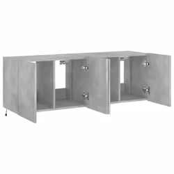 vidaXL TV Wall Cabinets with LED Lights Floating TV Unit 2 pcs Concrete Grey - Additional view 6