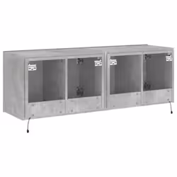 vidaXL TV Wall Cabinets with LED Lights Floating TV Unit 2 pcs Concrete Grey - Additional view 9
