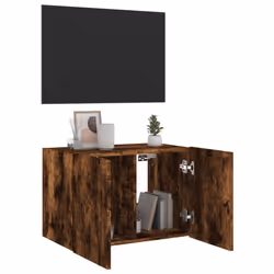 vidaXL TV Wall Cabinet with LED Lights Floating TV Unit TV Cabinet Smoked Oak - Additional view 6