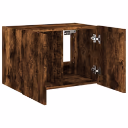 vidaXL TV Wall Cabinet with LED Lights Floating TV Unit TV Cabinet Smoked Oak - Additional view 7