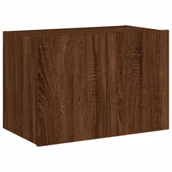vidaXL TV Wall Cabinet with LED Lights Floating TV Unit TV Cabinet Brown Oak