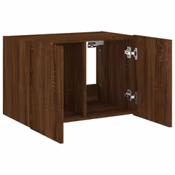 vidaXL TV Wall Cabinet with LED Lights Floating TV Unit TV Cabinet Brown Oak - Additional view 7