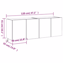 vidaXL TV Wall Cabinets with LED Lights Wall Mounted TV Units 2 pcs Brown Oak