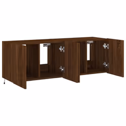 vidaXL TV Wall Cabinets with LED Lights Wall Mounted TV Units 2 pcs Brown Oak - Additional view 6