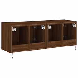 vidaXL TV Wall Cabinets with LED Lights Wall Mounted TV Units 2 pcs Brown Oak - Additional view 9