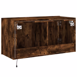 vidaXL TV Wall Cabinet with LED Lights Floating TV Unit TV Cabinet Smoked Oak - Additional view 10