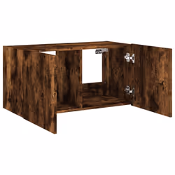 vidaXL TV Wall Cabinet with LED Lights Floating TV Unit TV Cabinet Smoked Oak - Additional view 7