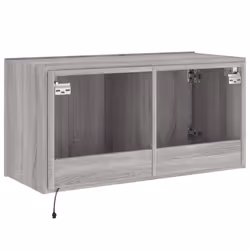 vidaXL TV Wall Cabinet with LED Lights Floating TV Unit TV Cabinet Grey Sonoma - Additional view 10