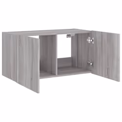 vidaXL TV Wall Cabinet with LED Lights Floating TV Unit TV Cabinet Grey Sonoma - Additional view 7