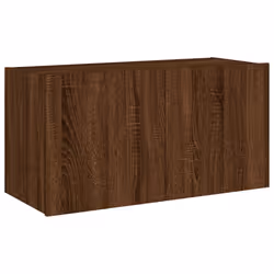 vidaXL TV Wall Cabinet with LED Lights Floating TV Unit TV Cabinet Brown Oak