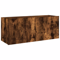 vidaXL TV Wall Cabinet with LED Lights Floating TV Unit TV Cabinet Smoked Oak