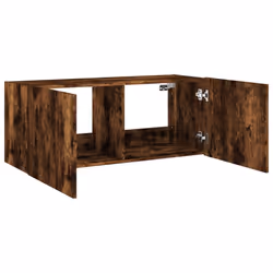 vidaXL TV Wall Cabinet with LED Lights Floating TV Unit TV Cabinet Smoked Oak - Additional view 7
