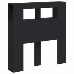 vidaXL LED Headboard Bed Header Bedroom Storage Bed Headboard Engineered Wood - black, 100 x 103.5 cm