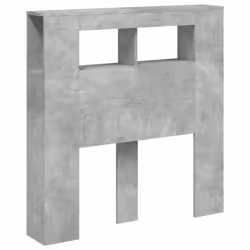 vidaXL LED Headboard Bed Header Bedroom Storage Bed Headboard Engineered Wood - concrete grey, 100 x 103.5 cm - Additional view 2