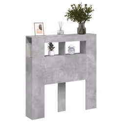 vidaXL LED Headboard Bed Header Bedroom Storage Bed Headboard Engineered Wood - concrete grey, 100 x 103.5 cm - Additional view 4