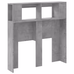 vidaXL LED Headboard Bed Header Bedroom Storage Bed Headboard Engineered Wood - concrete grey, 100 x 103.5 cm - Additional view 7