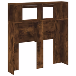 vidaXL LED Headboard Bed Header Bedroom Storage Bed Headboard Engineered Wood - smoked oak, 100 x 103.5 cm - Additional view 7