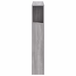 vidaXL LED Headboard Bed Header Bedroom Storage Bed Headboard Engineered Wood - grey sonoma, 100 x 103.5 cm - Additional view 6