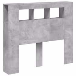 vidaXL LED Headboard Bed Header Bedroom Storage Bed Headboard Engineered Wood - concrete grey, 120 x 103.5 cm - Additional view 4