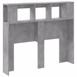 vidaXL LED Headboard Bed Header Bedroom Storage Bed Headboard Engineered Wood - concrete grey, 120 x 103.5 cm - Additional view 7