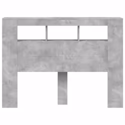 vidaXL LED Headboard Bed Header Bedroom Storage Bed Headboard Engineered Wood - concrete grey, 140 x 103.5 cm - Additional view 5