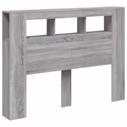 vidaXL LED Headboard Bed Header Bedroom Storage Bed Headboard Engineered Wood - grey sonoma, 140 x 103.5 cm - Additional view 4