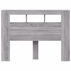 vidaXL LED Headboard Bed Header Bedroom Storage Bed Headboard Engineered Wood - grey sonoma, 140 x 103.5 cm - Additional view 5