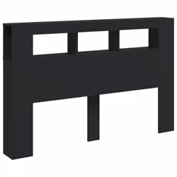 vidaXL LED Headboard Bed Header Bedroom Storage Bed Headboard Engineered Wood - black, 160 x 18.5 x 103.5 cm - Additional view 4