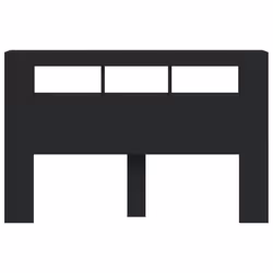 vidaXL LED Headboard Bed Header Bedroom Storage Bed Headboard Engineered Wood - black, 160 x 18.5 x 103.5 cm - Additional view 5
