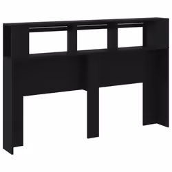 vidaXL LED Headboard Bed Header Bedroom Storage Bed Headboard Engineered Wood - black, 160 x 18.5 x 103.5 cm - Additional view 7