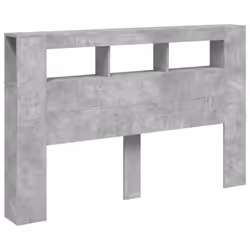 vidaXL LED Headboard Bed Header Bedroom Storage Bed Headboard Engineered Wood - concrete grey, 160 x 18.5 x 103.5 cm - Additional view 4
