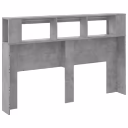 vidaXL LED Headboard Bed Header Bedroom Storage Bed Headboard Engineered Wood - concrete grey, 160 x 18.5 x 103.5 cm - Additional view 7