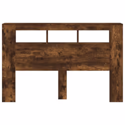 vidaXL LED Headboard Bed Header Bedroom Storage Bed Headboard Engineered Wood - smoked oak, 160 x 18.5 x 103.5 cm - Additional view 5
