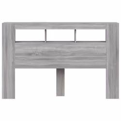 vidaXL LED Headboard Bed Header Bedroom Storage Bed Headboard Engineered Wood - grey sonoma, 160 x 18.5 x 103.5 cm - Additional view 5