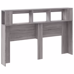 vidaXL LED Headboard Bed Header Bedroom Storage Bed Headboard Engineered Wood - grey sonoma, 160 x 18.5 x 103.5 cm - Additional view 7