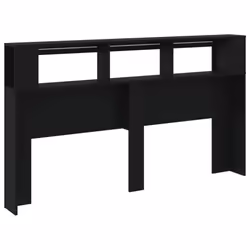 vidaXL LED Headboard Bed Header Bedroom Storage Bed Headboard Engineered Wood - black, 180 x 103.5 cm - Additional view 7